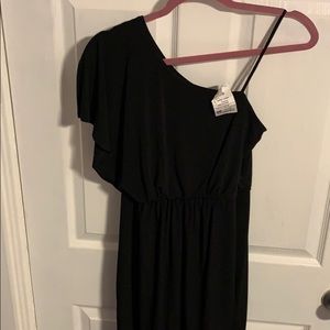 One Shoulder Black Dress